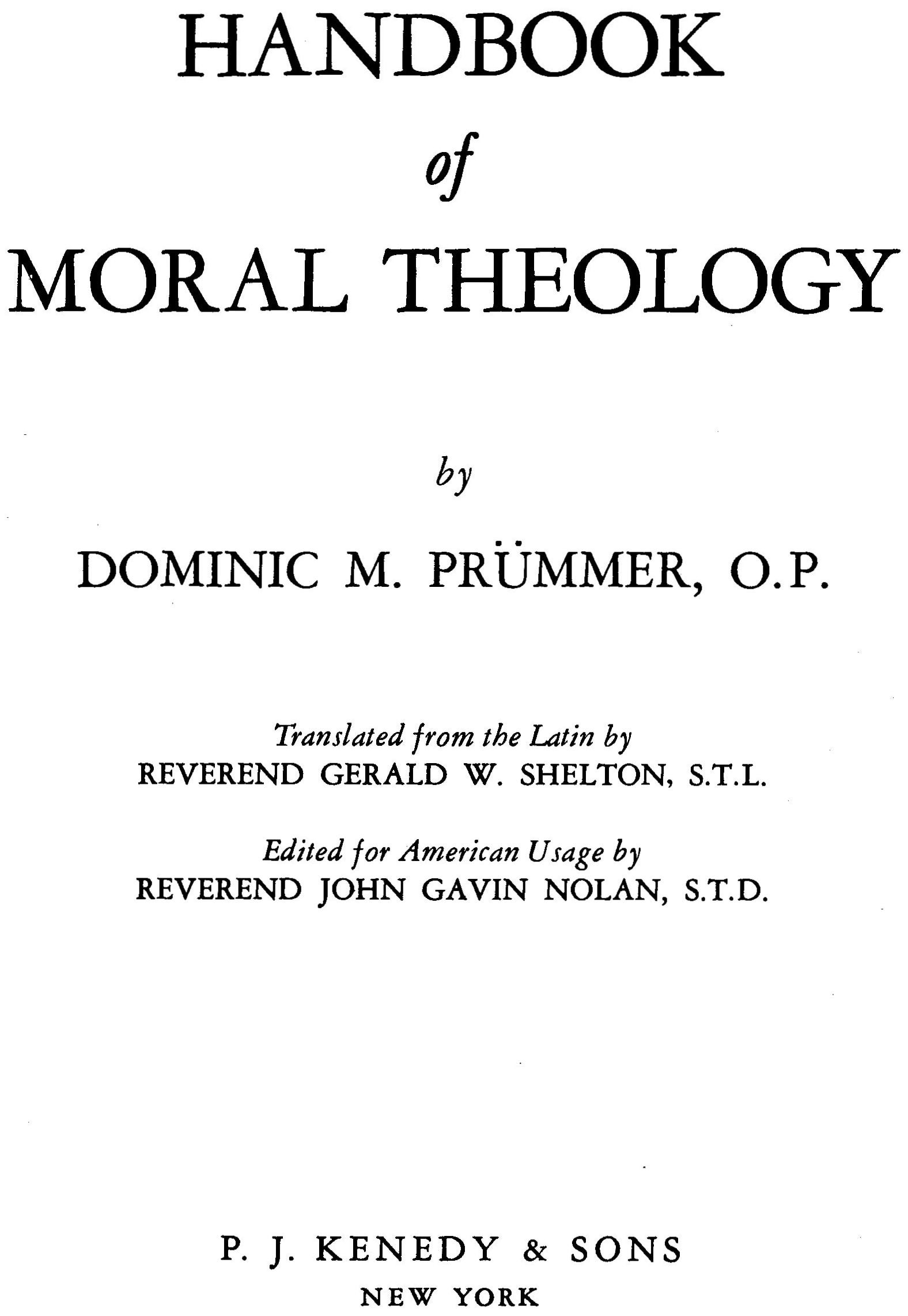 Handbook of Moral Theology | St. Jerome School and Library
