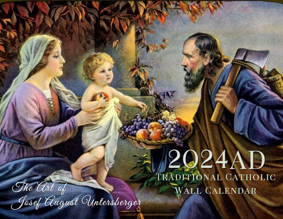 2024AD Traditional Catholic Wall Calendar St Jerome School and Library