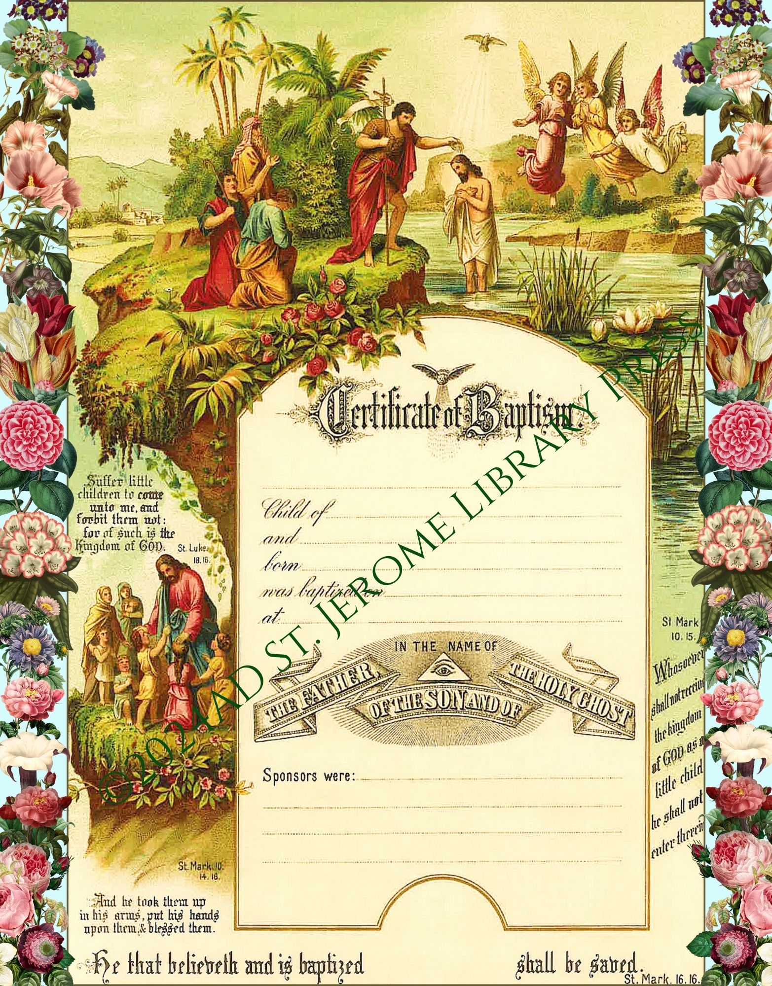 Baptismal Certificate St Jerome School and Library Baptismal Certificate St Jerome School and Library